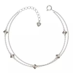 [라울스톤] 스퀘어 컷팅 92.5 실버 펜던트 두줄 체인 은 팔찌