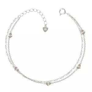 [라울스톤] 하트 컷팅 92.5 실버 펜던트 언발 두줄 체인 은 팔찌