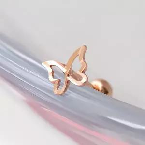 [라울스톤] 14K 컷팅 나비 미니멀 금 피어싱
