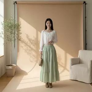 [다잇템] 여성 후레아 봄여름 쿨링 롱스커트