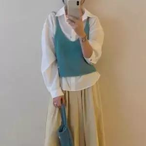 |CCJ6DCF|여성 루즈핏 브이넥 골지 니트 끈 나시 조끼