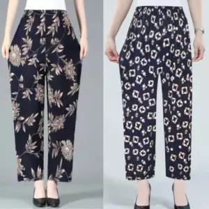 [라일리여성의류] Rly 여름 쿨바지 9부 쿨팬츠 밴딩 빅사이즈 홈웨어