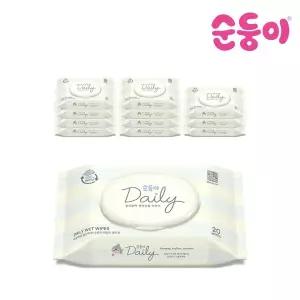 순둥이 cDa휴12 생분해물티슈 데일리 휴대 캡형 20매 12팩