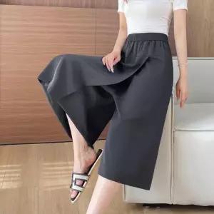 [라일리여성의류] Rly 여름 긴 치마 바지 여성 와이드 팬츠 시원한 쿨