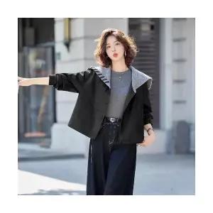 마킷3 여자 자켓 가죽 고급스런 짧은 캐주얼 니트 케이프 코트 가을 긴팔 재킷 JEN3