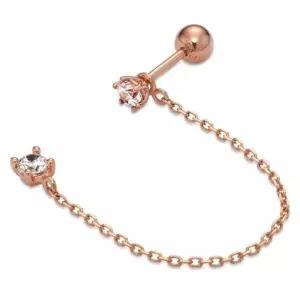 [비앤비골드] 14K 2타입 체인 큐빅 피어싱 귀걸이 (한쪽) NPE22897