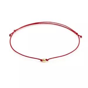 [비앤비골드] 14K 골드볼 실크끈 레드 실팔찌 SLB29362