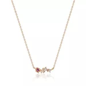 [비앤비골드] 14K 7월 탄생석 루비큐빅 실체인목걸이 MNN38784