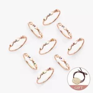 [비앤비골드] (3월베스트) `하나뿐인 나만의 행운반지` 18K 세마리 물고기 3큐빅 탄생석 커스텀 반지