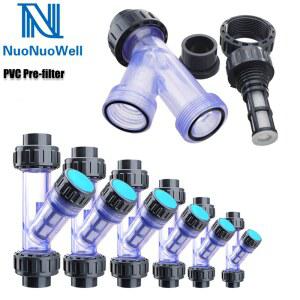 NUONUOWELL 투명 PVC 페이스트 Y형 필터 액세서리 펌프 침전물 도징 여과기