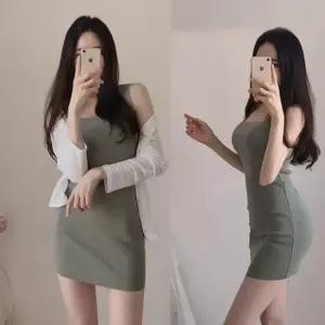 [라일리여성의류] Rly 니트 미니 원피스 민소매 봄 여름 시원한 나시