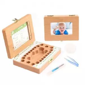 원목재질 유아 성장기록 보관용품 젖니 탯줄 보존함 사진액자 각인 기념품