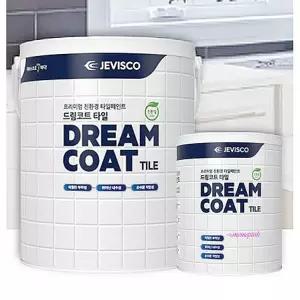 타일페인트 제비스코 베란다 드림코트 화이트0.9L 주방 욕실 페인트칠 화장실 아파트 싱크대 실내벽 실내용