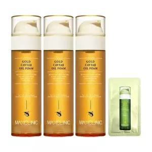 [맥스클리닉] 오일 폼 클렌징 골드 캐비어 대용량 110g 3개+샘플_P386362602