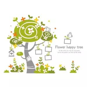 플라워해피트리Ver1 RE94HJ71 벽지 창문 그래픽 포인트스티커 그레이