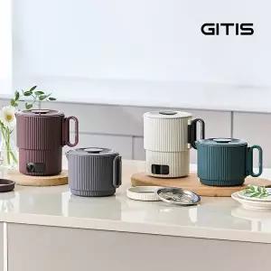 [upgrade] 지티스 올스텐 파스텔 접이식 전기포트 디지털 여행용 라면 햇반 커피 미니