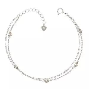 [미니아트] 92.5 SILVER 법정순은 데일리 레이어드 하트컷팅 실버 체인 팔찌