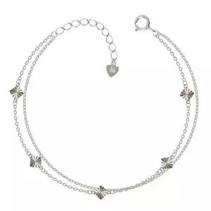 [미니아트] 92.5 SILVER 법정순은 데일리 레이어드 스퀘어컷팅 실버 체인 팔찌