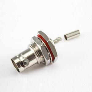 케이블 여성 스트레이트 크림프 50 을 위한 GXMRHWY 리어 벌크헤드 BNC 커넥터