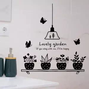 나는행복해요 XN91AY65 벽지 창문 포인트 그래픽스티커 블랙