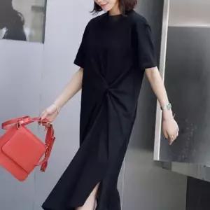 여자 여름 데일리룩 반팔 트위스트 롱원피스