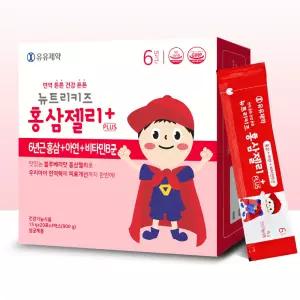 유유제약 뉴트리키즈 홍삼젤리 플러스 60포 (1개월분) 어린이 홍삼 비타민B