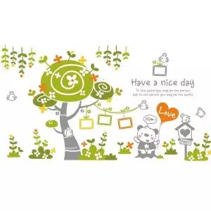 플라워해피트리Ver2 VB36BE02 벽지 창문 포인트 데코스티커 그레이