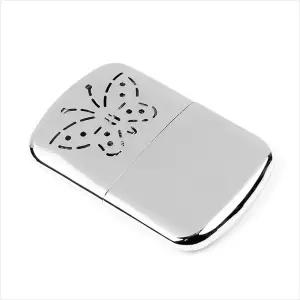 메탈 실버 라이터형 손난로 10CM 오일충전식 재사용 손핫팩 주머니난로