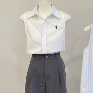 폴 로 랄 프 렌 화이트 민소매 원피스 블라우스 박시셔츠