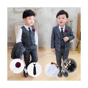 팜므 [대여] 돌잔치 아기 남아 화동 입학식 명절 졸업식 사진촬용 체크 진그레이 남아정장풀세트설날