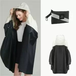 깜도리1  우의 남녀공용 라이더 자전거 레인코트 케이프형 방수