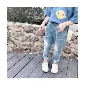 팜므 아기청바지 유아 여아 남아 봄 밴딩 찢청바지설날