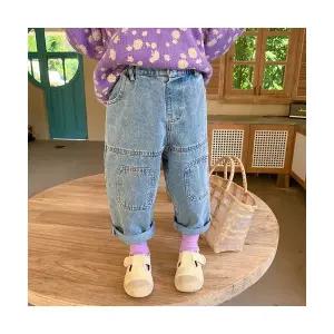 팜므 아기 가을 유아 여아 남아 느슨한 데님 청바지설날