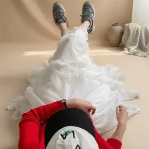 [다잇템] 여성 긴치마 티어드 발레 프릴 비침 러블리_24746186_588872