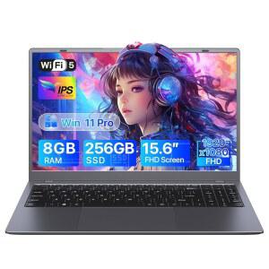 SHBIV 15.6인치 노트북 컴퓨터 펜티엄 골드 프로세서(최대 3.4GHz) 8GB RAM 256GB SSD 1080P IPS FHD 디스플레이 WIFI5 BT5 타입-C USB 3.2 HDMI 오피스 스위트 비즈니스 학생용 Win11
