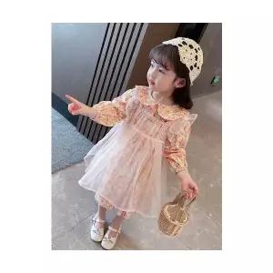 팜므 공주 유아 여아 핑크빛 봄 꽃무늬 둥근 카라 레이스 코디 세트 원피스설날
