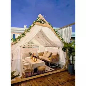 야외 오두막 인디언 텐트 방갈로 삼각텐트 캠핑 글램핑 카페