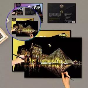 쌍문상회 야경 취미 스크래치북 그림 나이트뷰 힐링 도시 그리기 색칠 컬러링북 드로잉