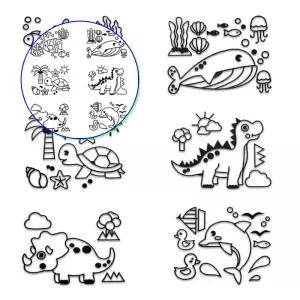 쌍문상회 EVA 만들기재료 6가도안 밑그림스티커