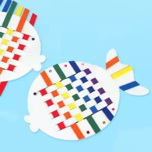 4인용 무지개물고기 줄꿰기 만들기 여름수업 어린이집 DIY키트 초1 학습교구 문화센터