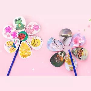4인용 봄계절학습 바람개비 꾸미기 어린이집 유치원 학습교구 미술교재 문화센터 DIY