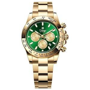 남성 민스콜레이 쉴드 자동 시계 기계식 와인딩 무브먼트 스포츠 크로노그래프 베젤 주 24시간 월 서브 다이얼 날짜 3ATM 방수 손목시계 제공