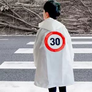 어린이 안전 우비 2칼라 교통안전 아동 레인코트 Poe5+1glU