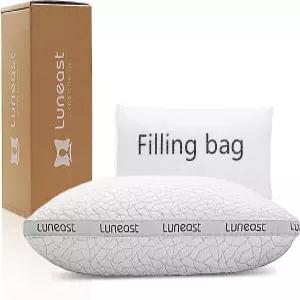 수면용 루네이스트 메모리 폼 베개 조절 가능한 대나무 혼합 통기성 침대 옆 등 배 세탁 커버 킹 사이즈