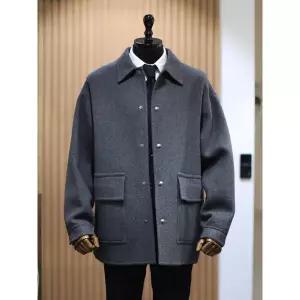 갤러리아 BON 24F/W 울,캐시미어 혼방 버튼 배색 멜톤 코트 BN4WHA554