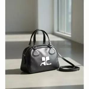 꾸레쥬 Courreges 리에디션 볼링백 블랙 숄더백 토트백 PERGSA062CR0065