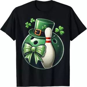 세인트 패트릭 데이 볼링 레프라이찬 샴록 그래픽 티셔츠