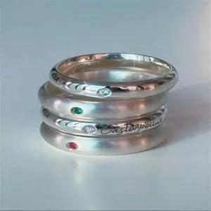 탄생석 수공예 순은 각인 주문제작 반지