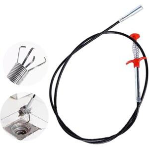 유연한 그랩버 발톱 픽업 리처 도구 4 구부릴 수 있는 호스 도달 보조 도구, 가정용 싱크대 배수구 변기 쓰레기 머리카락 막힘 뱀 제거 도구(24인치)