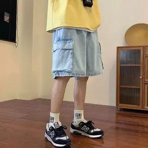 [하프클럽/]남성 워싱 카고 데님 반바지 ON-PTH-QWFMC5F7